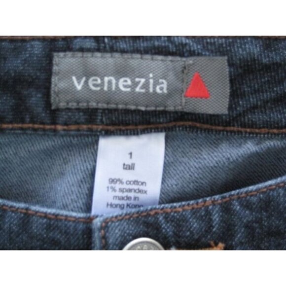 Venezia Plus Women's size 1 Stretch Blue Denim Jeans Boot Cut Tall 34 x 34 - Picture 3 of 3